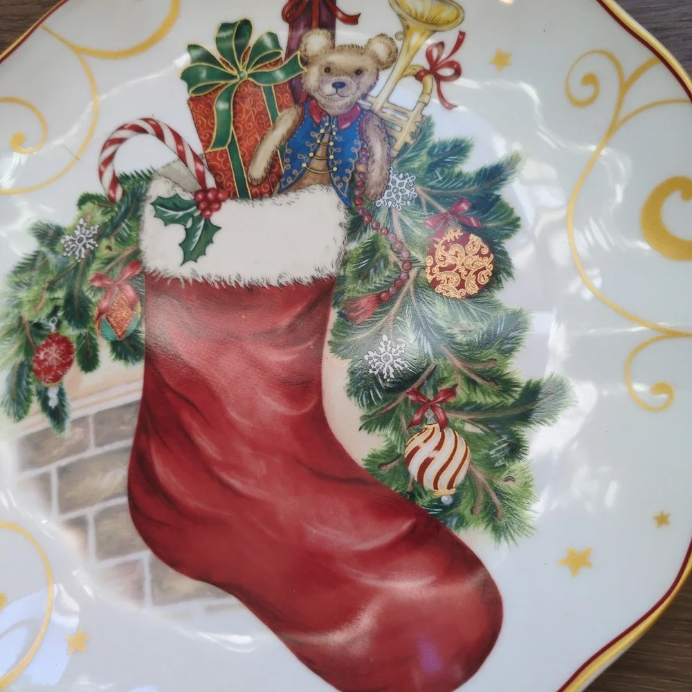 Williams Sonoma Twas the Night Before Christmas Dinner Plate Stocking Teddy Bear